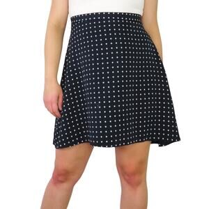 1980s Vintage Americana Navy Blue Star Pattern A-Line Mini Skirt Medium 28"